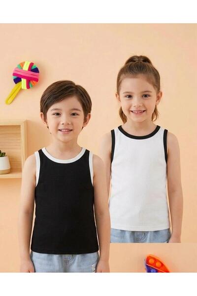 Riowela Children's Crew Neck Cotton Ribbed Basic Undershirt