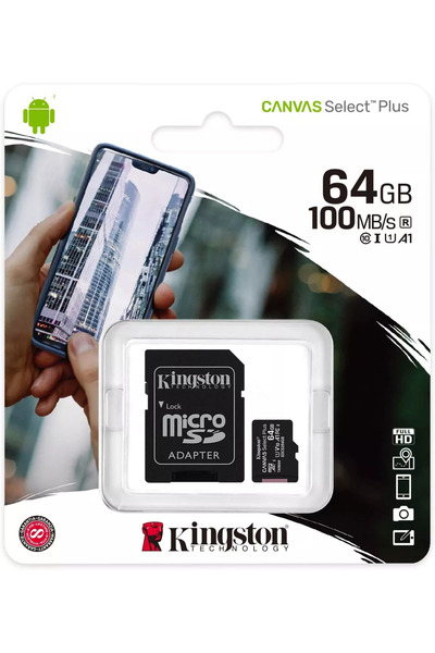 Kingston Κάρτα microSD 64GB Κλάση 10 με αντάπτορα SD