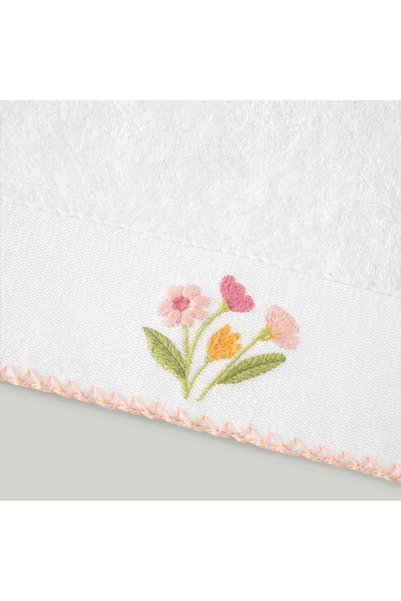 Linens ليانا بامبو منشفة وجه بيضاء مقاس 50x85 سم (450 جم/م²)