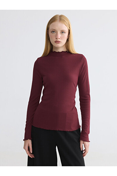 LC Waikiki YK PLUS Γυναικείο κορμάκι με βολάν και ψηλό λαιμό