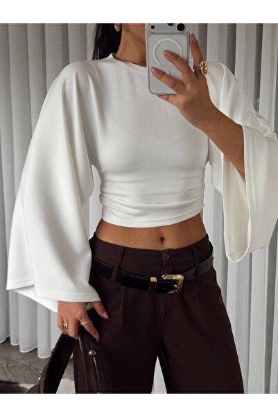 BE CHİC ΓΥΝΑΙΚΕΙΑ ΜΠΛΟΥΖΑ ΑΠΟ ΥΦΑΣΜΑ MODAL ΜΕ ΜΑΝΙΚΙΑ ΤΥΠΟΥ BAT ΚΑΙ ΛΕΠΤΟΜΕΡΕ...