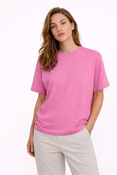 Lizbon Style Γυναικείο μπλουζάκι Oversize 100% βαμβακερό βασικό άνετο T-shirt