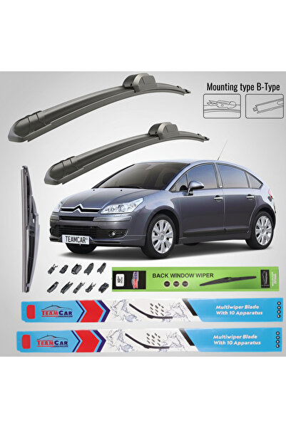 TEAMCAR Citroen C4 (2004–2008) Επίπεδες Υαλοκαθαριστήρες |   Πλήρες Σετ – Tea...