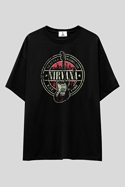 UmbraWear Nirvana Kurt Cobain t Shirt |   Unisex 100% Cotton Black Printed Gr...