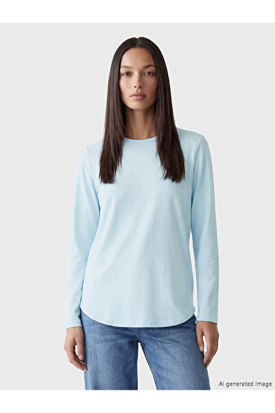 LC Waikiki Nevavm Farkıyla Lcw Everyday Blue Oval Neck Women's T-Shirt - S6Mo...