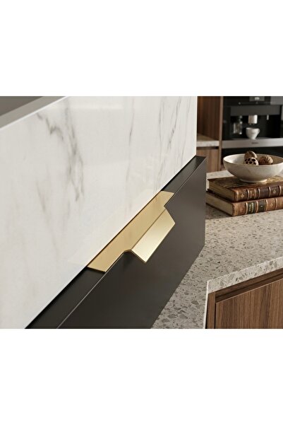 ideadesign furniture accessories 250 Mm Parlak Sarı Mobilya Kulp , Vidalı Çek...