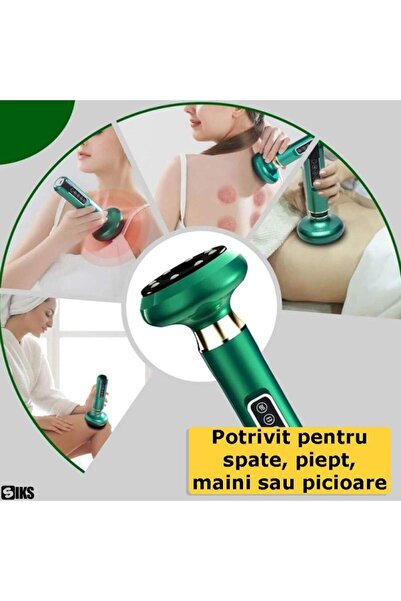 SIKS Aparat electric de masaj cu ventuze fără fir, cu infraroșu, anticelulitic, 12 nivele de intensitate