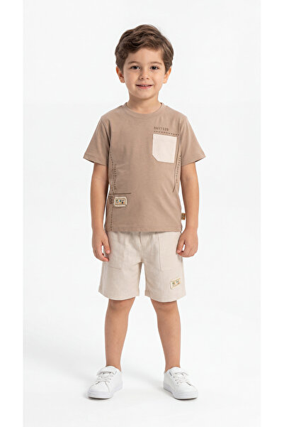 Mışıl Kids Σετ μπλουζάκι-σορτς για αγόρια από χτενισμένο βαμβάκι με στάμπα κα...