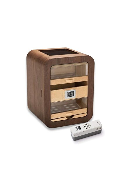 CIGARLOONG Elektronik Nemlendiricili Camlı 5 Çekmeceli Puro Kutusu Humidor Sk...