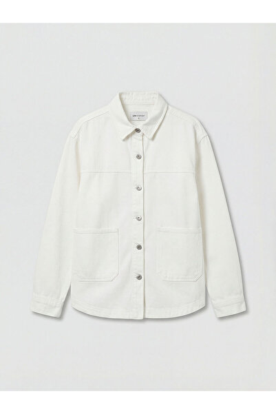 LC Waikiki Vizyon New Season Shirt Collar Oversize Women's Jean Jacket