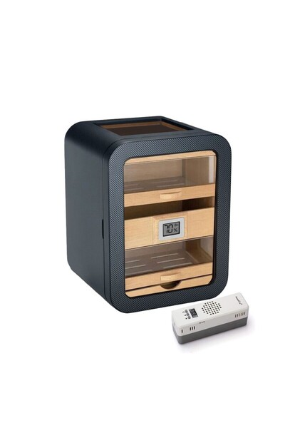 CIGARLOONG Elektronik Nemlendiricili Camlı 5 Çekmeceli Puro Kutusu Humidor Sk...