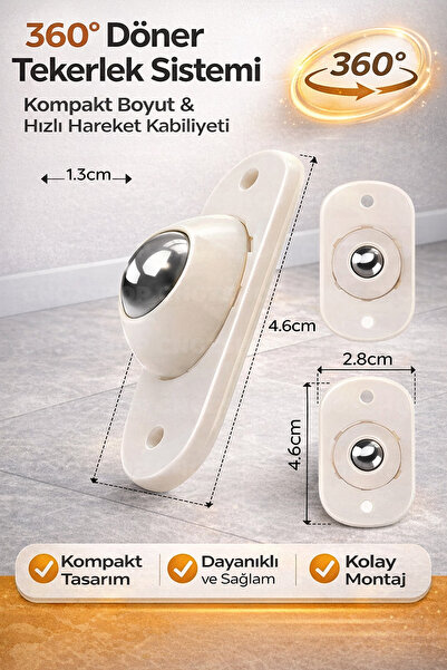 CNGZSHOP 4 Adet 360° Döner Tekerlekli Eşya Taşıma Aparatı – Ağır Yük Taşıma &...