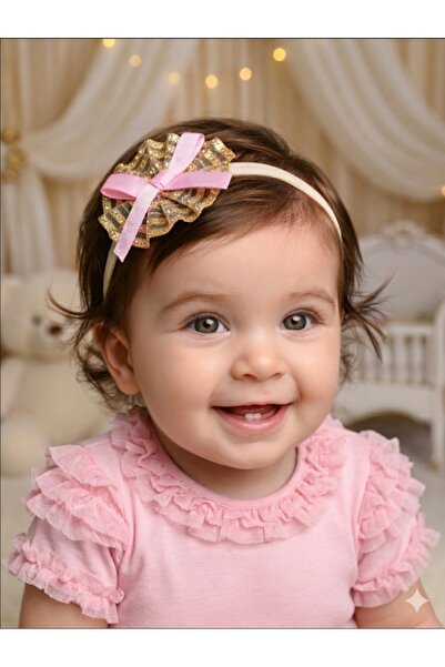HAPPY HANDMADE Baby Hair Band/Clip/Pink Bow Hair Band/Baby Gift