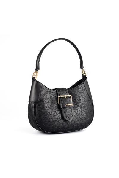 Aigner AG Retro Classic All-Over Floral Print Crescent-Shaped Bag A Versatile...