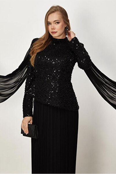 Alvina PELERİN DETAYLI ŞİFON ABİYE ELBİSE 50554