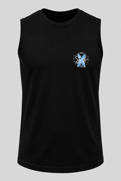 trender Tricou negru imprimat pentru bărbați 26YL71595037