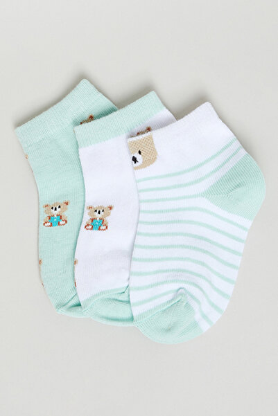R&B 3 Pack Patterned Ankle Socks