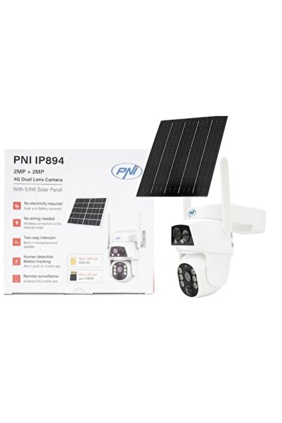 PNI Έξυπνη κάμερα παρακολούθησης PNI, 2MP, Full HD, SIM 4G, IP66, ηλιακό πάνε...