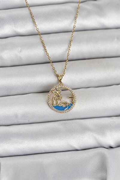callerrons accessories Chain Gold Color Zircon Stone Sea-Themed Women's Neckl...