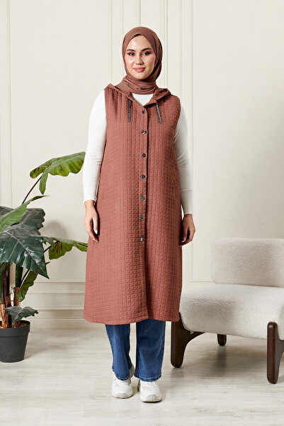 Ferace Γυναικείο καπιτονέ γιλέκο μεγάλου μεγέθους