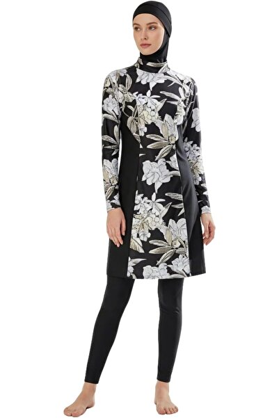 casme Women Muslim Modest Swimwear Islamic Burkini Two-Piece Bathing Suits Lo...