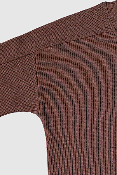 hepbaby Kahve, Waffle Dokulu Şortlu Çocuk Takım HB23990