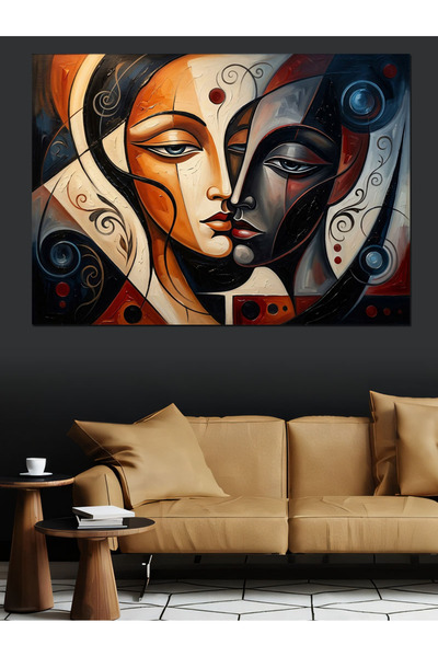 Artmeg Pictură decorativă pe pânză cu cuplu de venețieni în mască colorată - ...