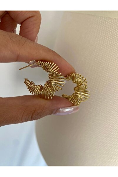 Bade Jewelry أقراط FD الذهبية الحديثة الأساسية المقاومة للصدأ
