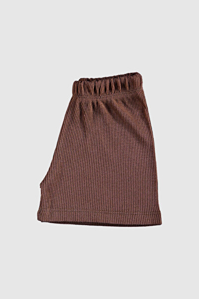 hepbaby Kahve, Waffle Dokulu Şortlu Çocuk Takım HB23990