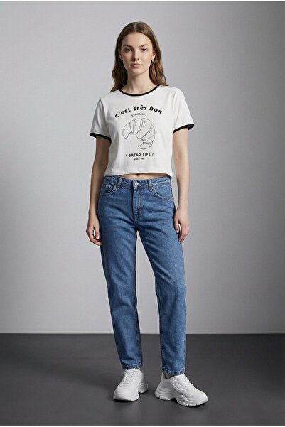 Quzu Tricou de damă TSH01645 Ecru