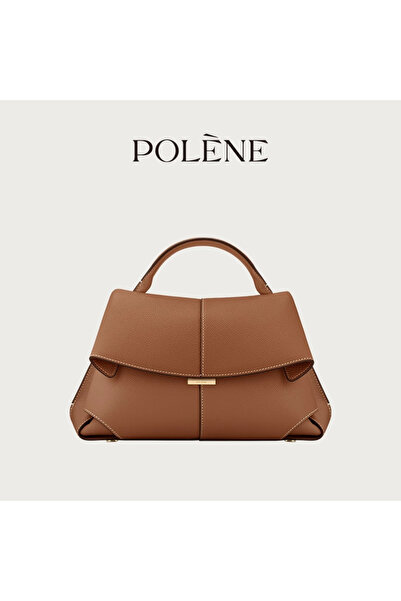 polene حقيبة يد جلد عتيقة بثنيات من بولين سمايل / حقيبة كتف كروسبودي كاميرا -...
