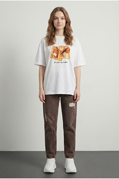 Quzu Tricou de damă TSH01516 Ecru