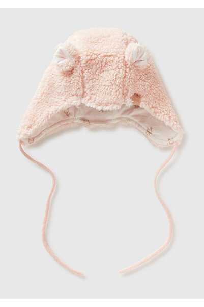 United Colors of Benetton Baby Dusty Pink Hat with Rabbit Label on the Front ...
