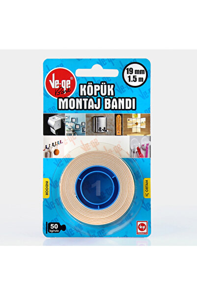 Tesa Vege Çift Taraflı Köpük Bant 19 MM x 1,5 Mt (1)
