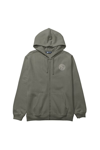 Salty Crew Φούτερ με φερμουάρ GLOBAL, Σκούρο Πράσινο, L