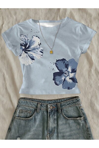 ZAVIXO Γυναικείο 100% βαμβακερό Crop Top Slim Fit Καλοκαιρινό Κομψό T-Shirt