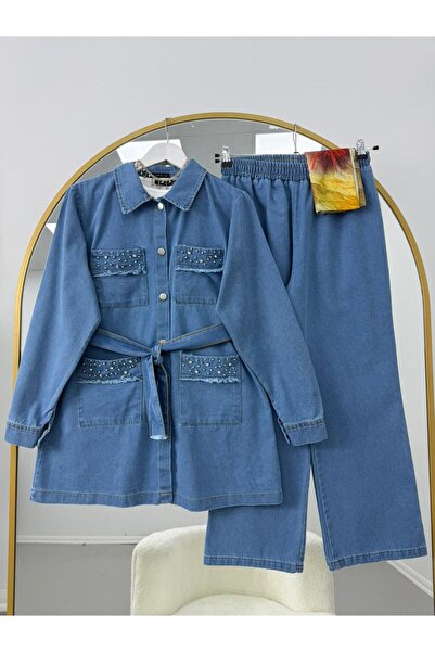 VOLT CLOTHİNG ΣΕΤ ΤΖΙΝ ΜΕ ΠΑΝΤΕΛΟΝΙ ΚΑΙ ΚΕΝΤΗΜΕΝΟ ΚΑΠΕΛΟ ΑΠΟ ΠΕΤΡΑ