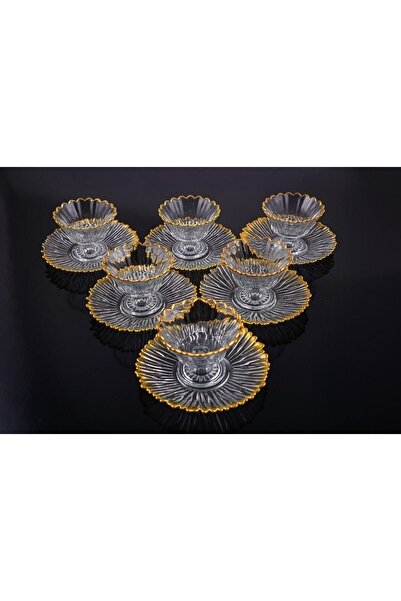 Empressco Dream Glass Magnolia Gold Gilded Dowry Gift 12 Piece Cookie Set & P...