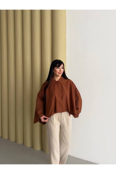 GAMZE ALPTEKİN Κομψό γυναικείο πουκάμισο με λεπτομέρεια μανικιών τύπου trench...