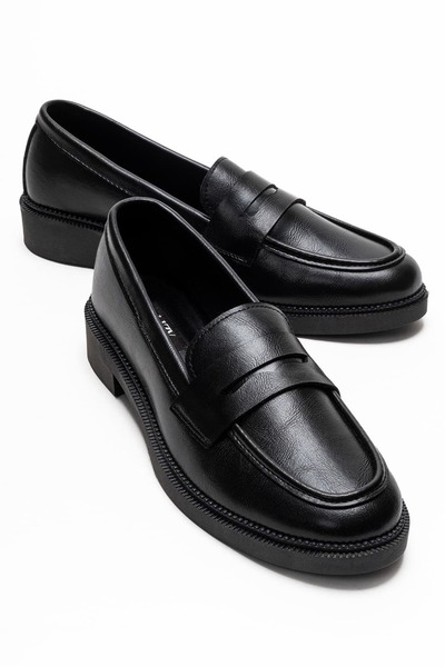Lizy Shoes Γυναικεία Μαύρα Loafer Καθημερινά Κλασικά Άνετα Παπούτσια Γραφείου