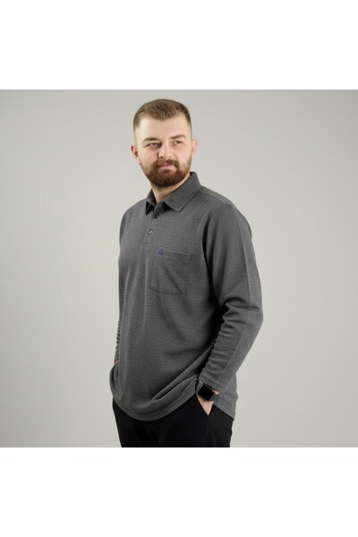 ModeXL MODE XL 23449 ΑΝΘΡΑΚΙΤΙΚΟ ΜΑΚΡΥΜΑΝΙΚΟ ΠΟΛΟ ΜΕ ΤΣΕΠΕΣ ΤΥΠΟΥ WAFFLE