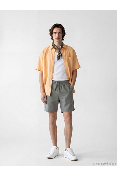 LC Waikiki Trendlucky Men's Regular Fit Linen Look Shorts with a Difference