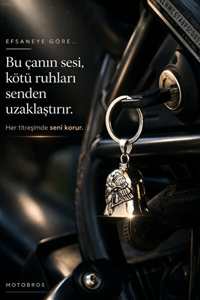 Motobros Motosiklet Aksesuar Kanat Figürlü Guardian Bell Gümüş Kaplamalı Moto...