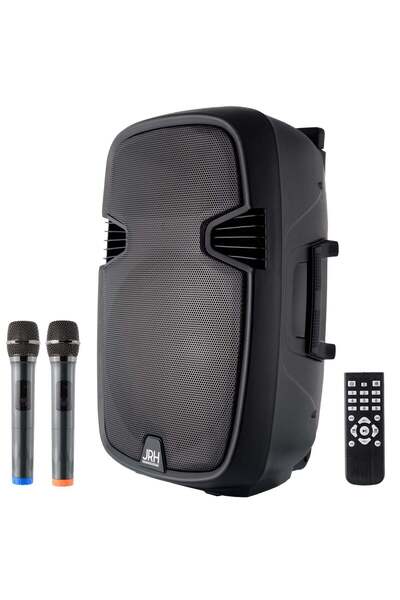 OEM Φορητό ηχείο JRH 15 ιντσών Pro – 1000w, 2 ασύρματα μικρόφωνα, ενσωματωμέν...