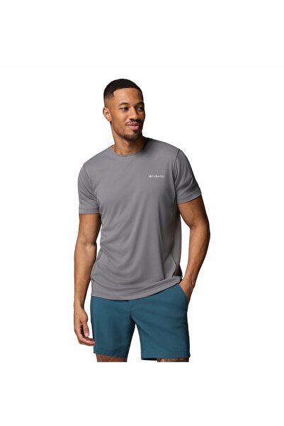 Columbia Zero Rules Lıght Ss Crew Erkek Koyu Gri Melanj Teknik Kısa Kollu T-s...