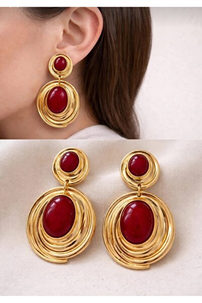 Lunarie أقراط Xuping Sarmal Vintage Sallantılı - أقراط أنيقة مرصعة بحجر الرات...