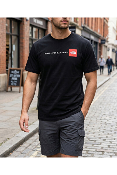 THE NORTH FACE Ανδρικό μπλουζάκι Ss Tee-Graphic Casual σε μαύρο χρώμα