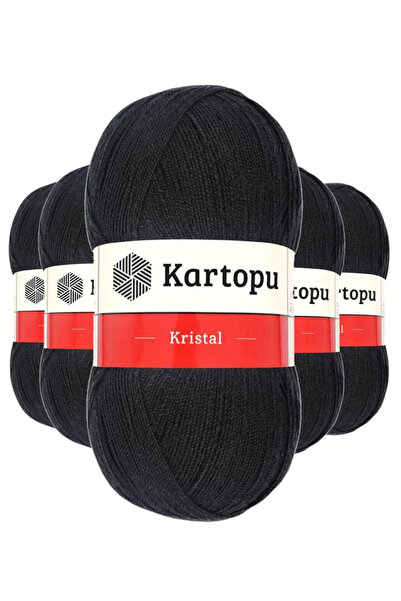 Kartopu 5 قطع كريستال مزدوجة الطبقات من الألياف المحبوكة يدويًا باللون الأسود...