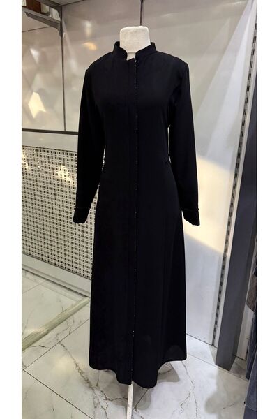 sarmoda büyük beden zincir boncuklu ferace 56 bedene kadar