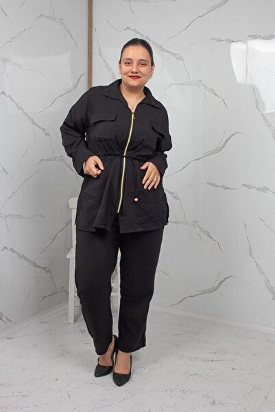 Truva XXL Black Zippered L Plus Size Women's Set